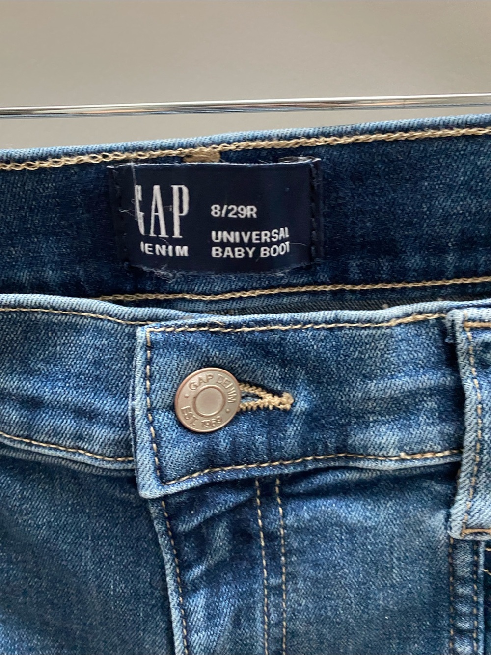 GAP Women's Universal Baby Boot Jeans in Mid Blue - Picture 2 of 5